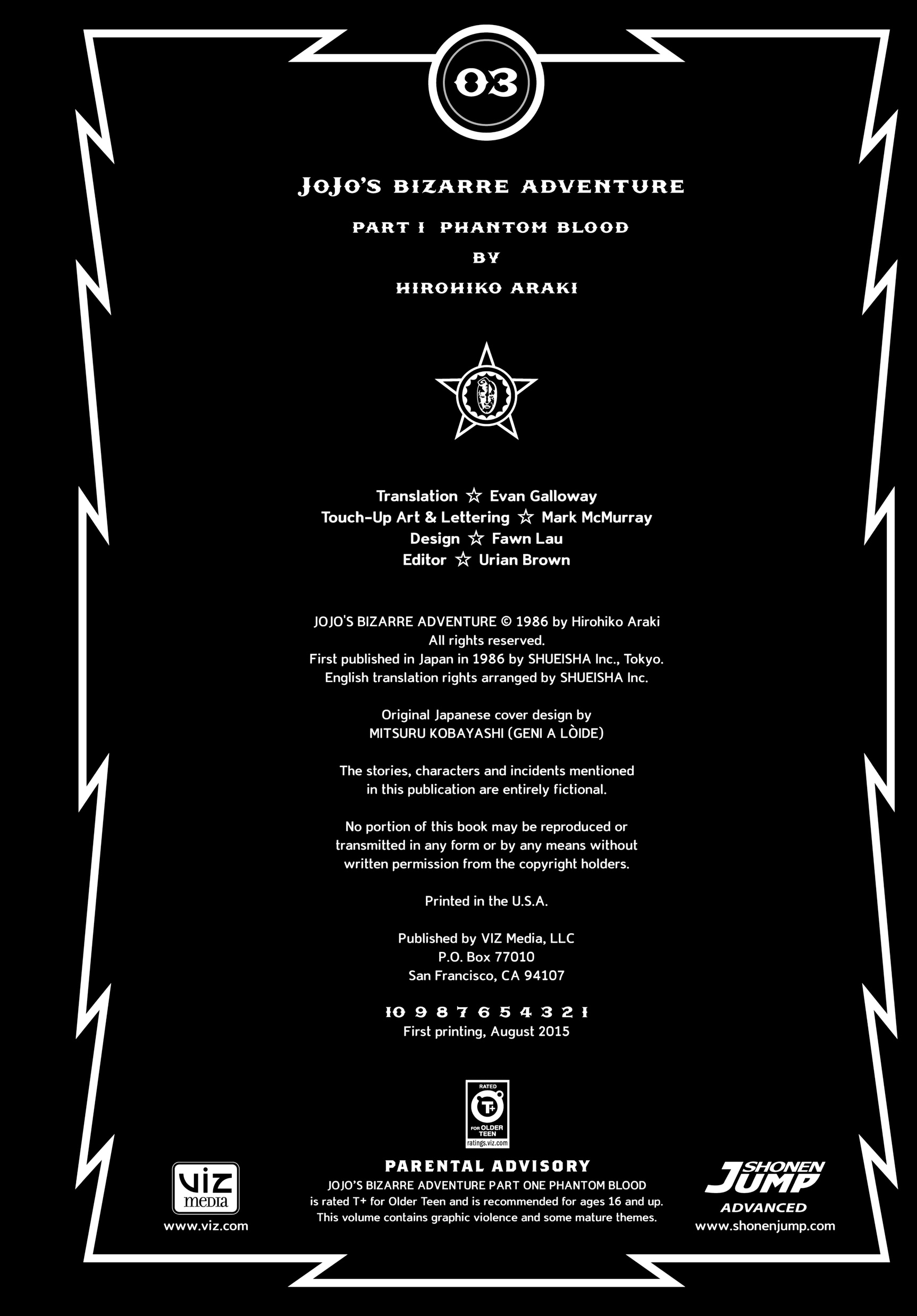 Read Phantom Blood Manga Online